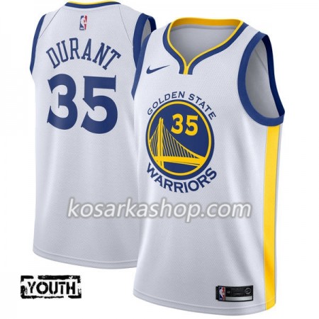 Dres Golden State Warriors Kevin Durant 35 Nike 2017-18 Bijela Swingman - Dječji